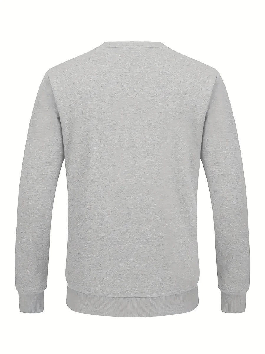 Sweat-shirt homme chaud col rond doublé molletonné avec motif montagne - Imagen 9