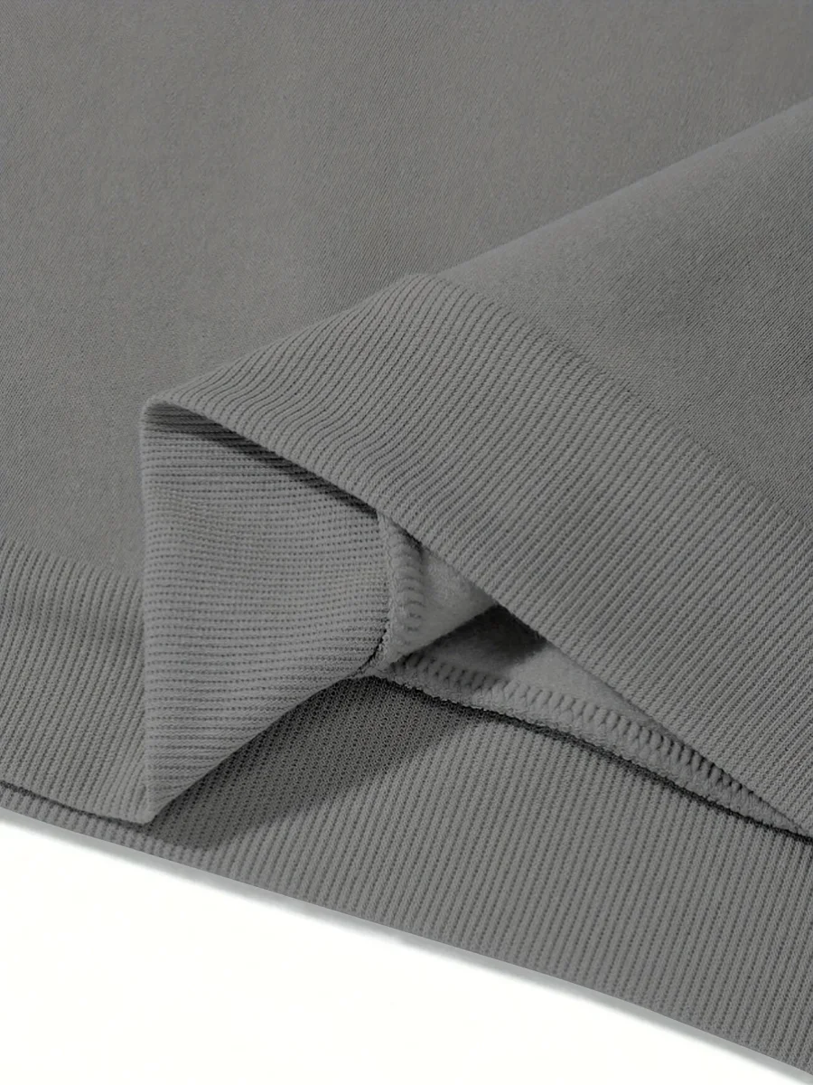 Ensemble Survêtement Homme Bicolore à Capuche et Bandes Horizontales Gris et Noir - Imagen 8