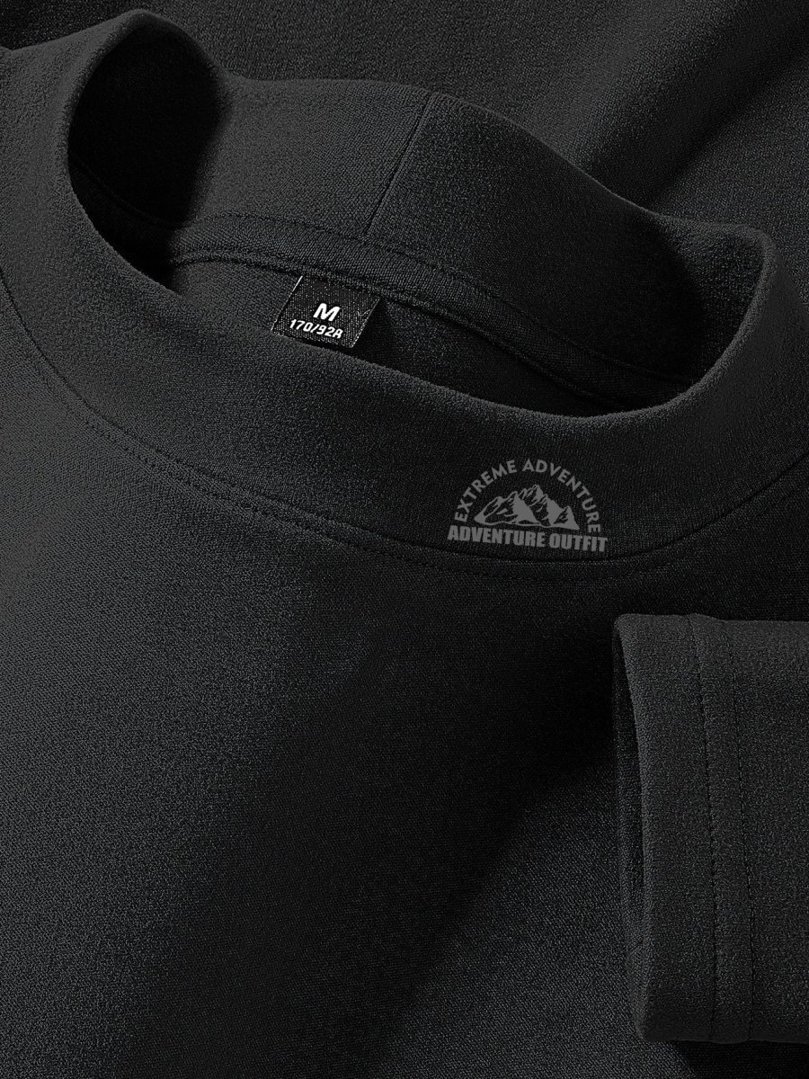 Haut à col montant doux couleur unie manches longues pour homme - Imagen 5