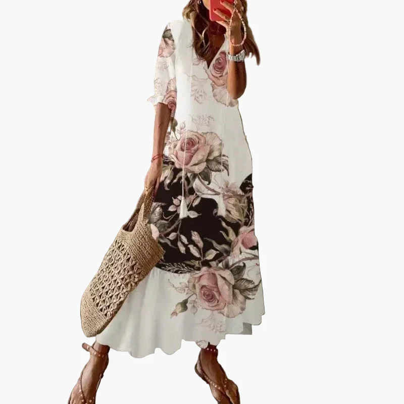Robe Longue Bohème Chic Femme Style Été Décontracté Plage et Balade - Imagen 3