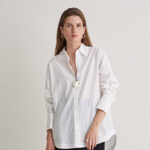 Camisa popelín algodón orgánico blanco YERSE