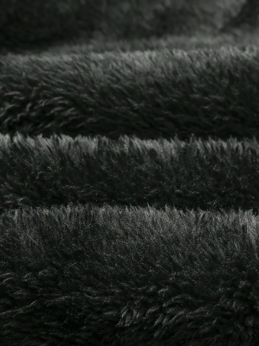 Ensemble Homme Doux Noir à Capuche et Pantalon Motif Géométrique Relief - Imagen 7