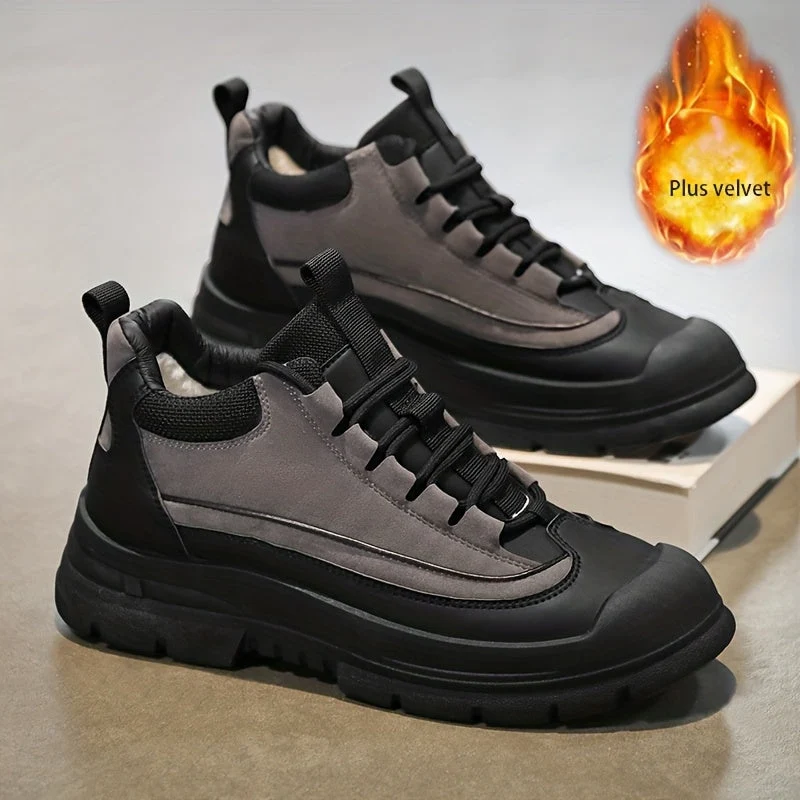 Baskets montantes style décontracté pour homme, bicolores, avec semelle épaisse - Imagen 6