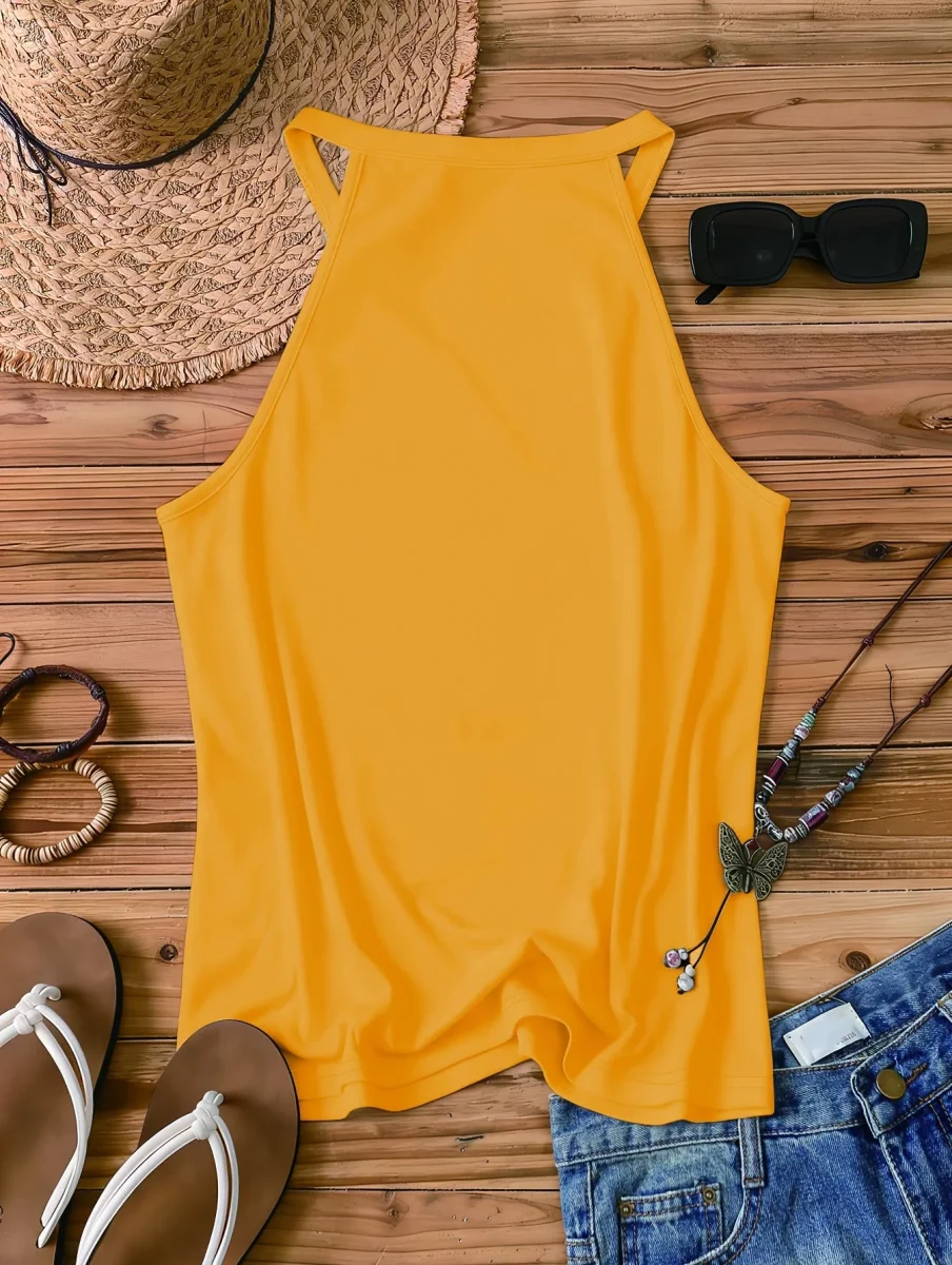 Débardeur Femme Style Bohème Casual - Motif Soleil et Message Positif - Idéal Été et Vacances - Imagen 9