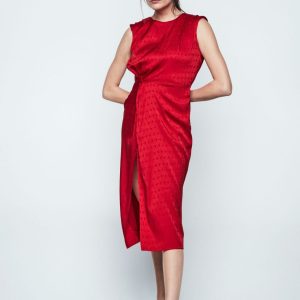 Vestido midi satinado