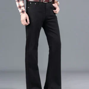 Jean Bootcut Homme Noir Coupe Évasée