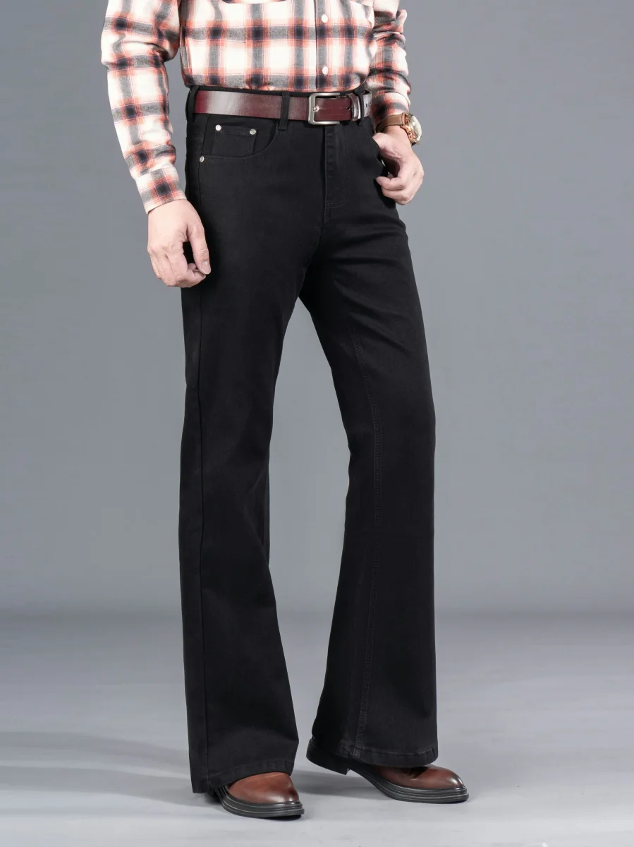 Jean Bootcut Homme Noir Coupe Évasée - Imagen 2