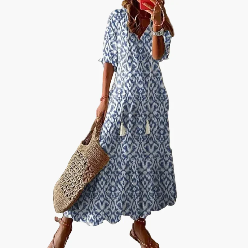 Robe Longue Bohème Chic Femme Style Été Décontracté Plage et Balade - Imagen 4