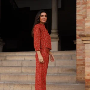 PANTALÓN ESTAMPADO NARANJA