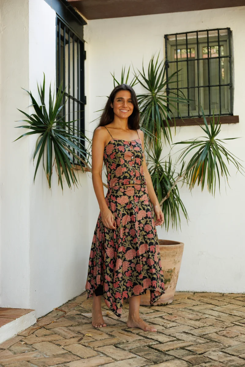 TOP SEDA ESTAMPADO NEGRO - Imagen 5