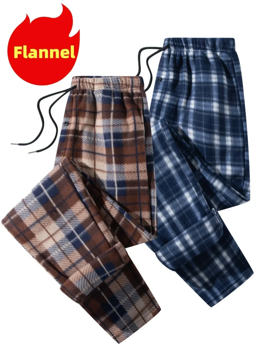Pantalon de détente à carreaux doux pour homme avec cordon de serrage - Imagen 2