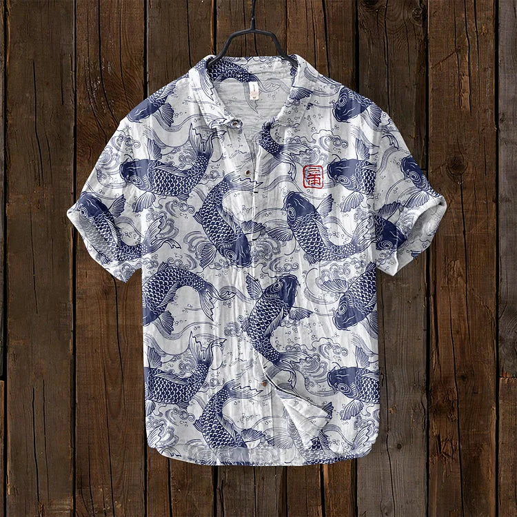Koi™ - Chemise à Imprimé Japonais - Imagen 7