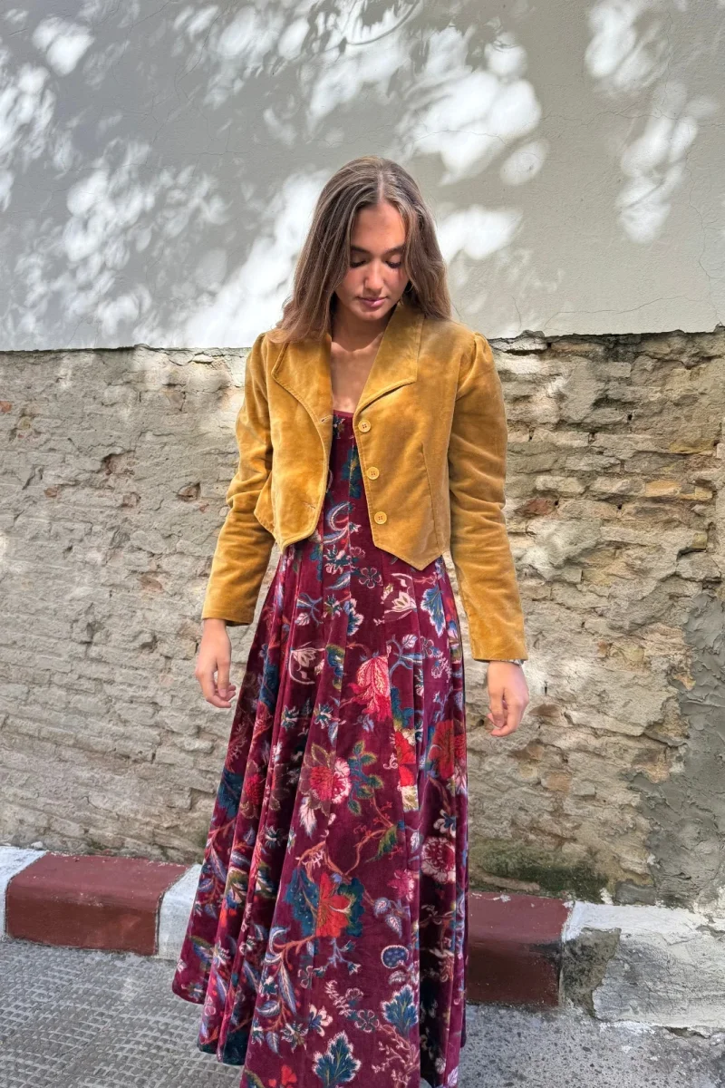 VESTIDO TERCIOPELO BERENJENA - Imagen 3