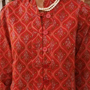 CHAQUETA ESTAMPADA NARANJA