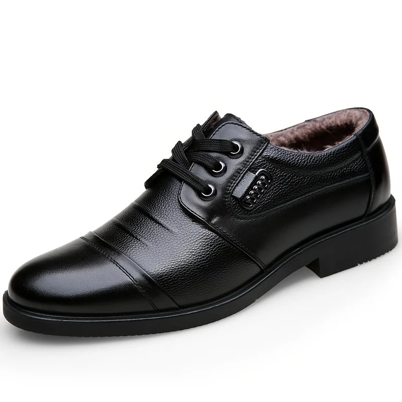 Chaussures homme à lacets doublées chaudes marron foncé - Imagen 6