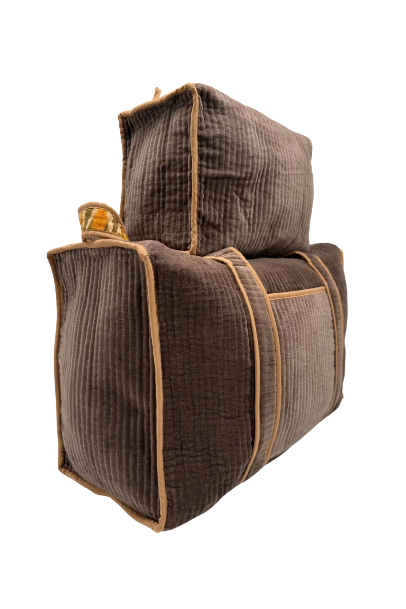 MALETA Y NECESER TERCIOPELO MARRÓN - Imagen 3