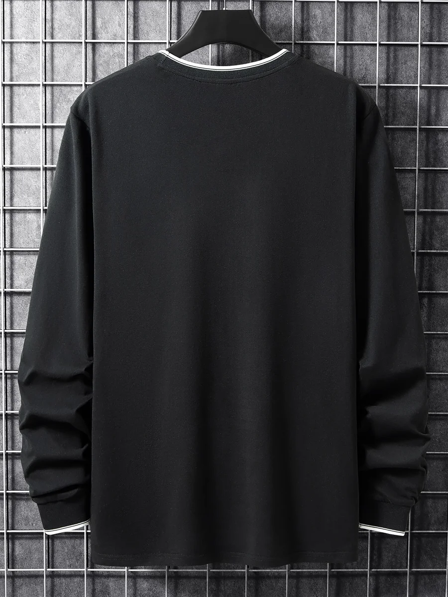 T-shirt Homme Manches Longues Col Rond Imprimé Chicago - Imagen 9