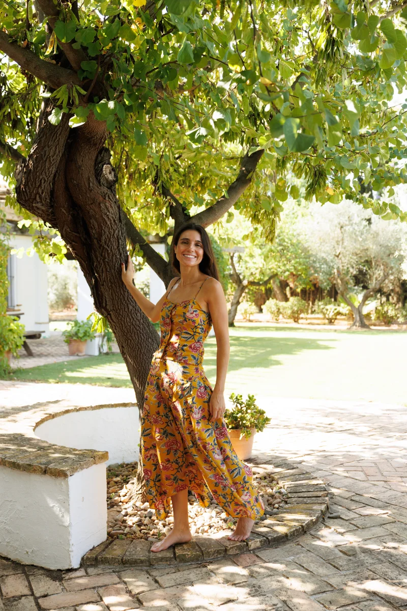 TOP SEDA ESTAMPADO MOSTAZA - Imagen 3