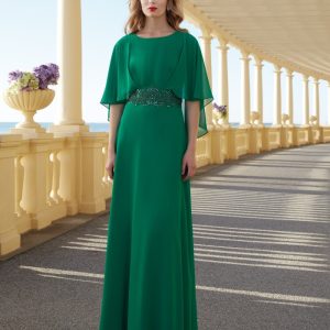 Vestido largo capelina pedrería SUSANA RIVIERI