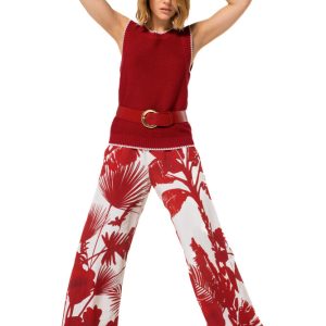 Pantalones palazzo con estampado y cintura elástica CAROLINE BISS