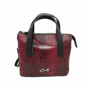 Bolso de Piel Grabado Serpiente para Mujer