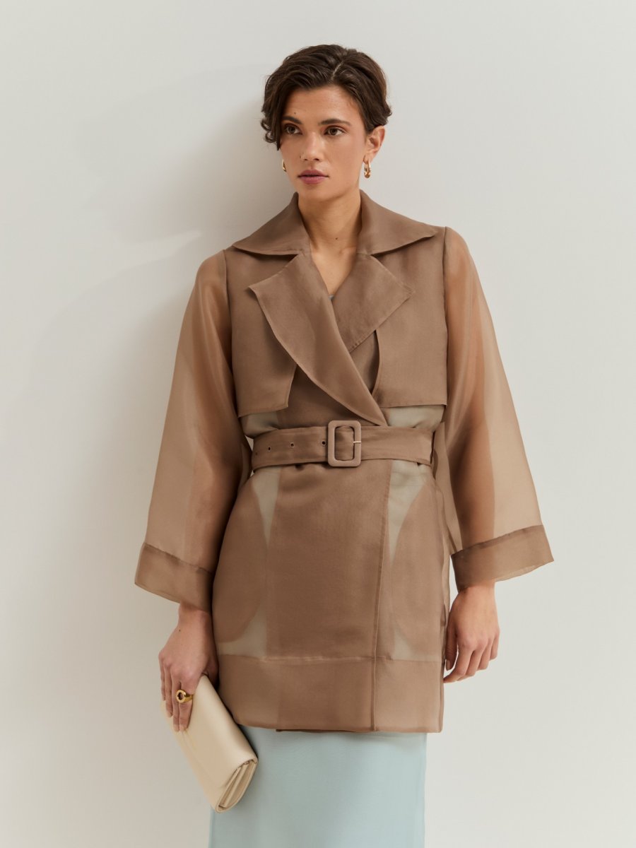 Gabardina corta con transparencia LION OF PORCHES - Imagen 2