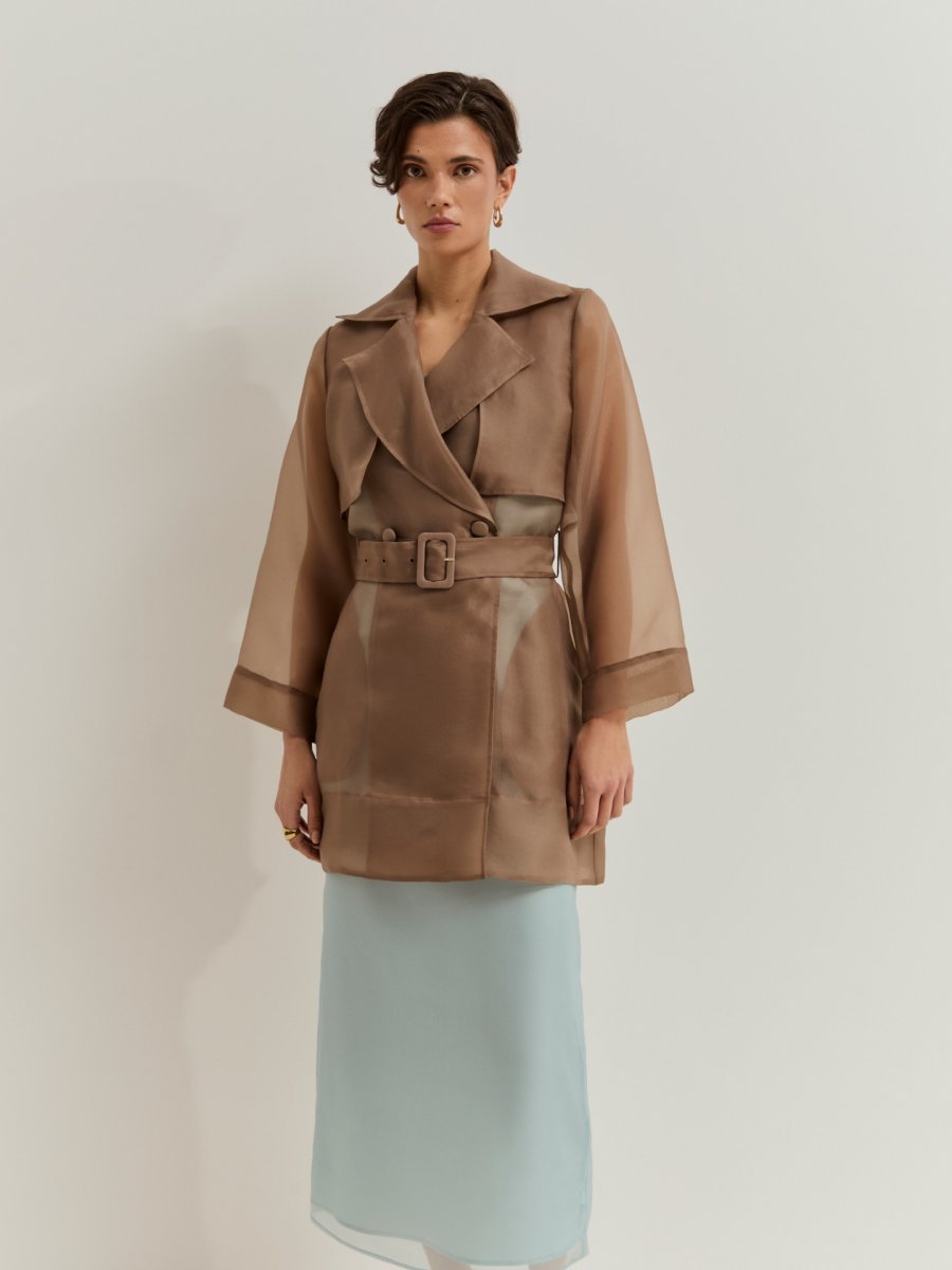 Gabardina corta con transparencia LION OF PORCHES - Imagen 3