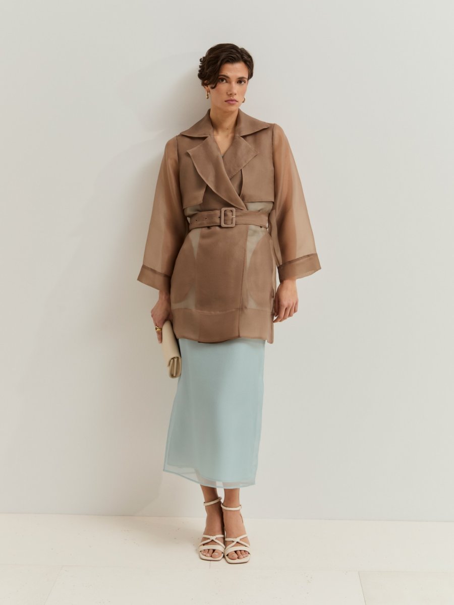 Gabardina corta con transparencia LION OF PORCHES - Imagen 5