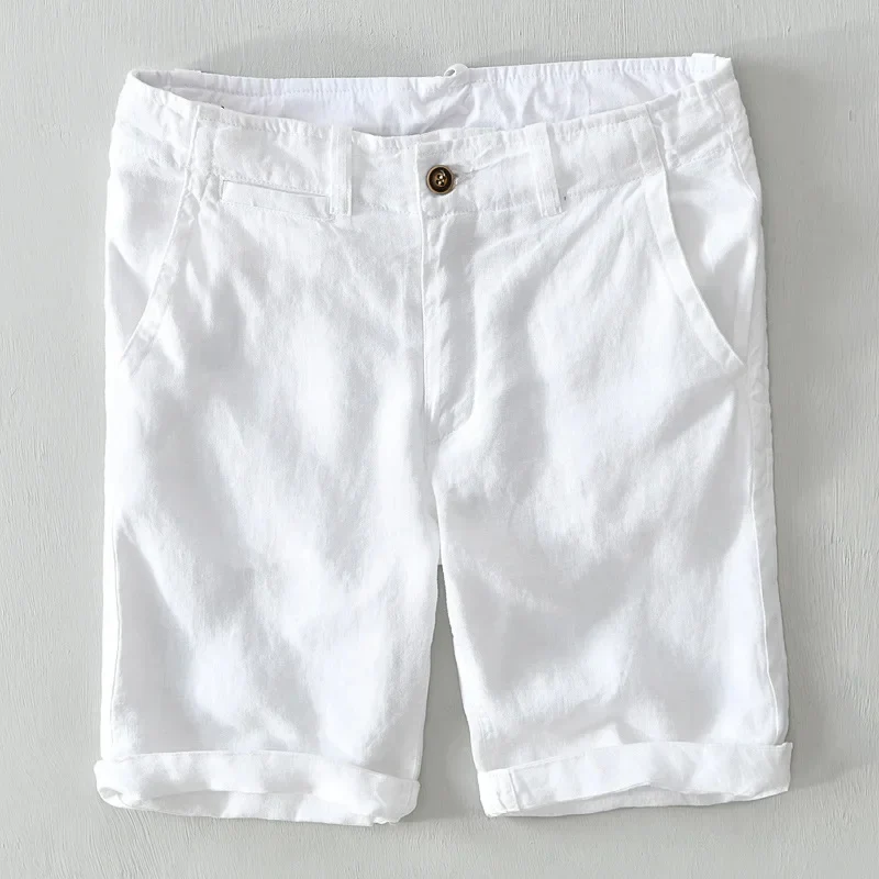 Pantalones cortos informales de lino - Imagen 7