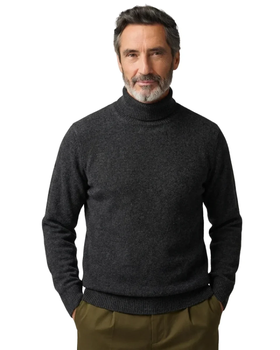Jersey de cuello alto elegante y grueso de lana - Imagen 2