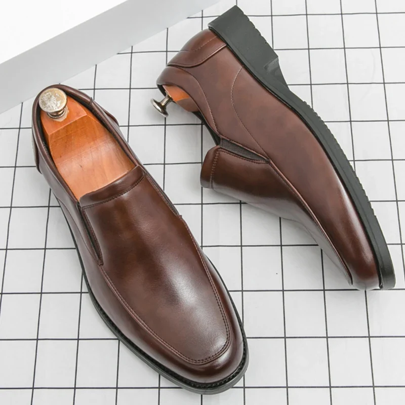 Mocasines elegantes de piel sin cordones - Imagen 5