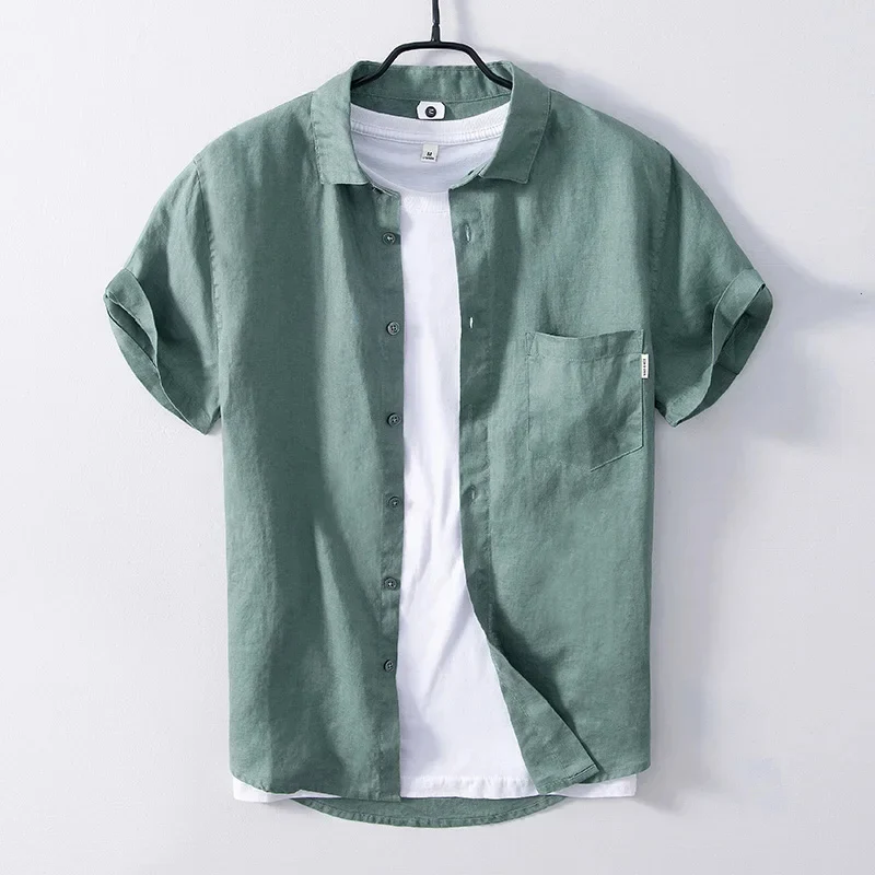 Camisa informal de lino para hombre - Imagen 3