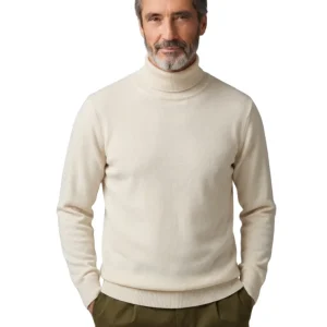 Elegante jersey de cuello alto de algodón
