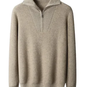 Jersey de cachemira con media cremallera de Portofino