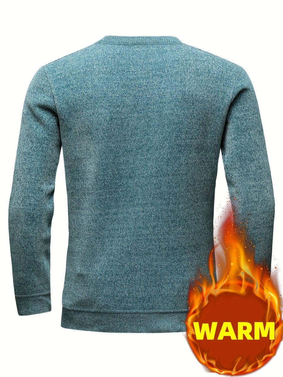 Pull Homme Col Rond Tricoté Maille Texturée Rayures Poitrine Manches Longues - Imagen 8