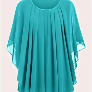 Blouse cape élégante femme grande taille style soirée ample