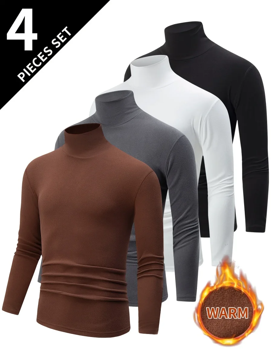 Lot de 4 Pulls Col Roulé Homme Manches Longues Couleurs Assorties - Imagen 5