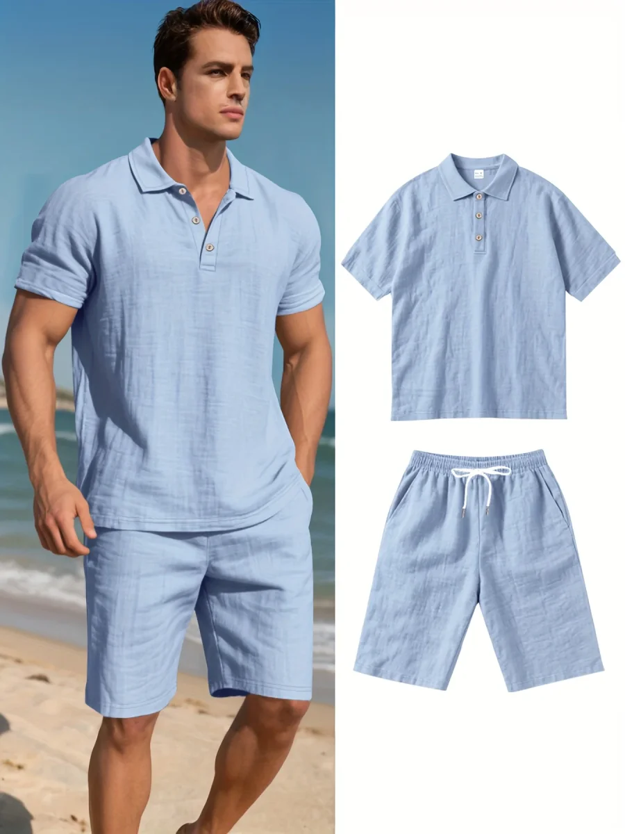 Conjunto de ropa de lino para hombre - Imagen 5