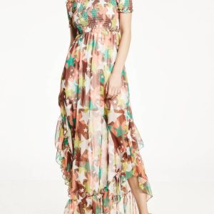 Vestido gasa engomado estampado estrellas