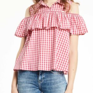 Blusa cuadros vichy volantes