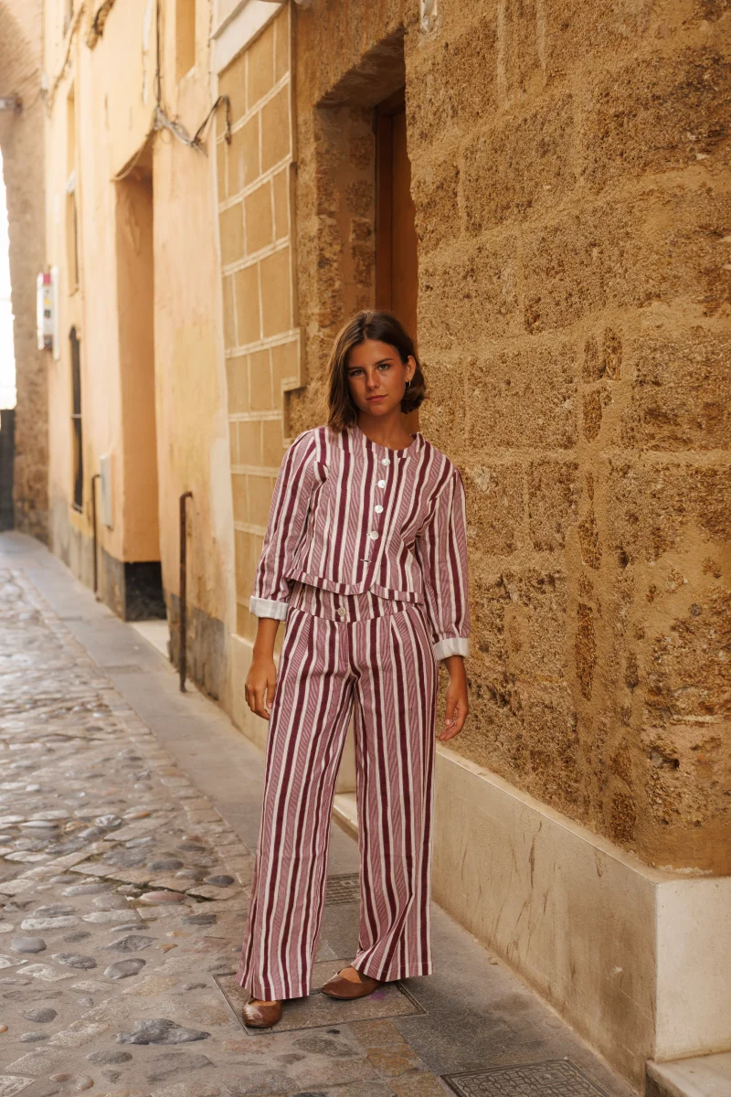 CHAQUETA RAYAS BERENJENA - Imagen 2