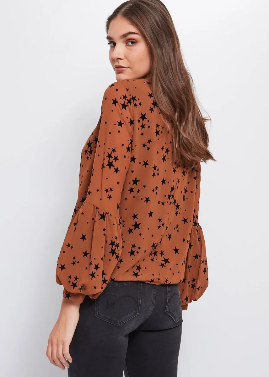 Blusa con estampado folk - Imagen 4