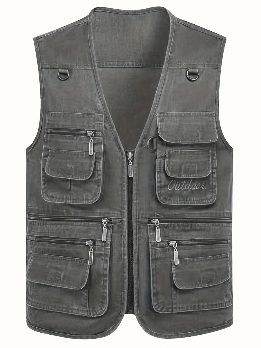 Gilet multi-poches homme style outdoor pour la pêche, la randonnée et la photographie - Imagen 4