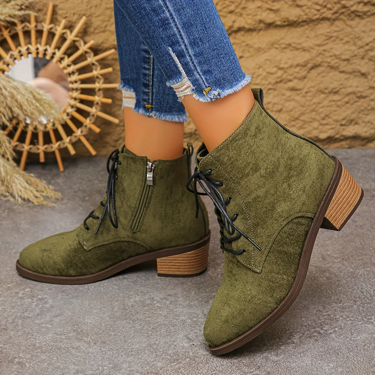 Bottes courtes à lacets pour femme – Plusieurs couleurs disponibles - Imagen 7