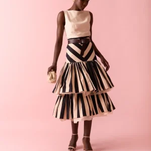 FALDA RÚNICA BEIGE/NEGRO COOSY