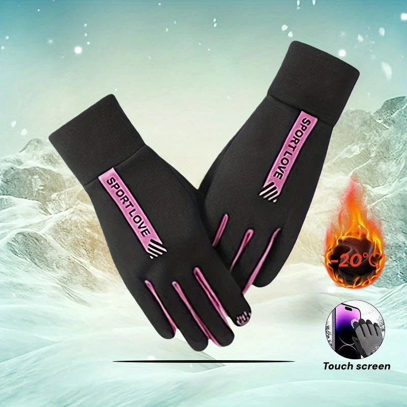 Gants chauds tactiles noirs et gris pour l'hiver, coupe-vent - Imagen 8