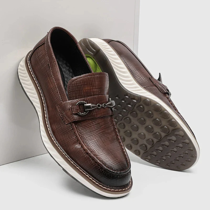 Mocasines de piel elegantes sin cordones - Imagen 9