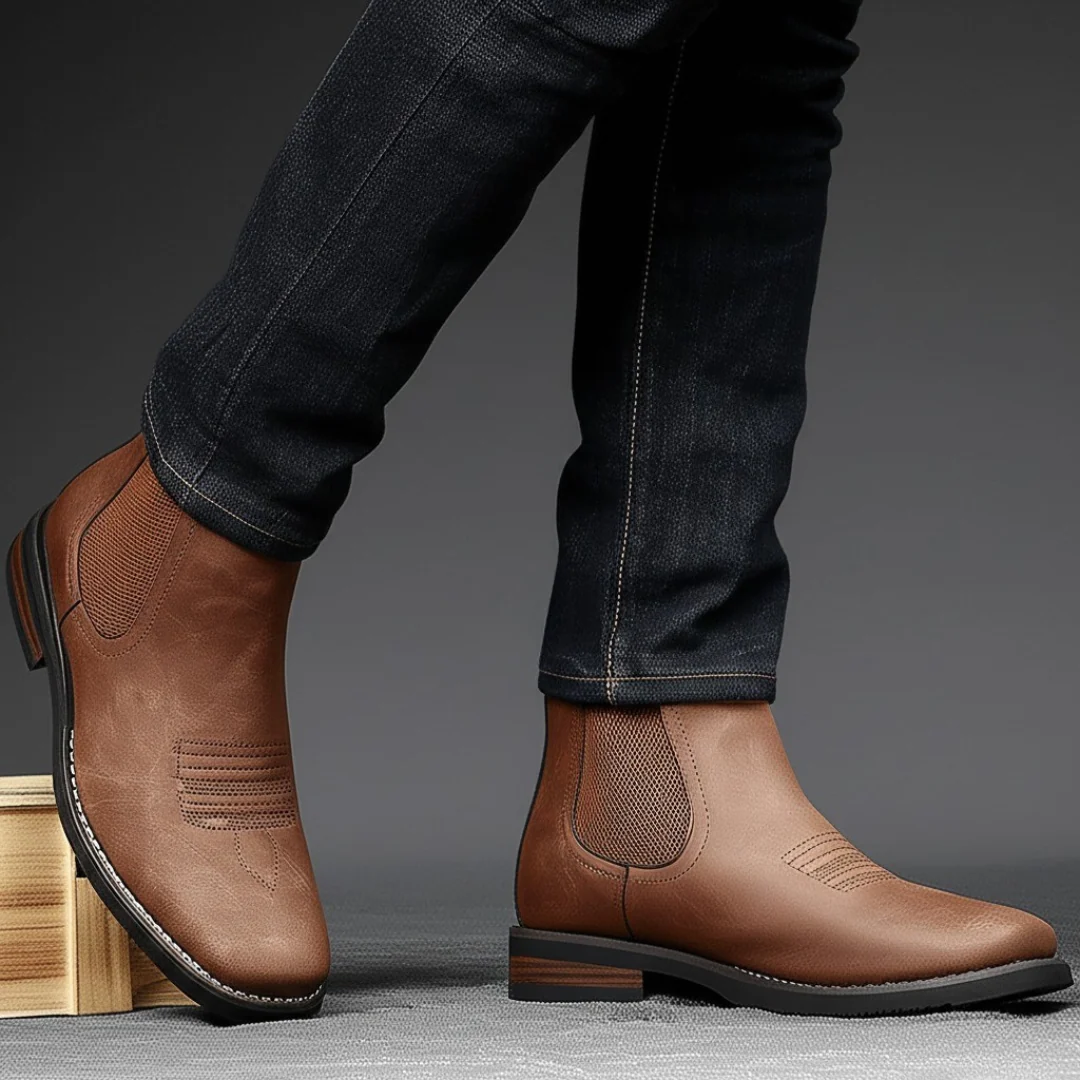 Botas elegantes de piel para hombre - Imagen 6