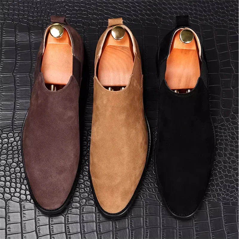 Elegantes botas Chelsea de ante - Imagen 9