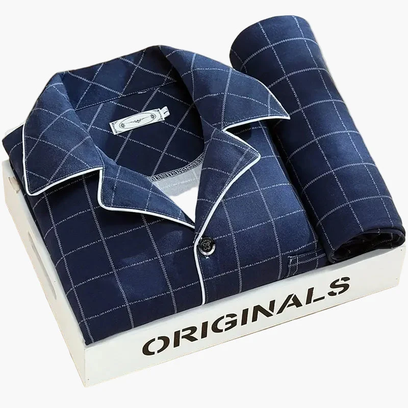 Pyjama Homme Élégant Motif Plumes – Ensemble Confort Nuit et Détente - Imagen 4